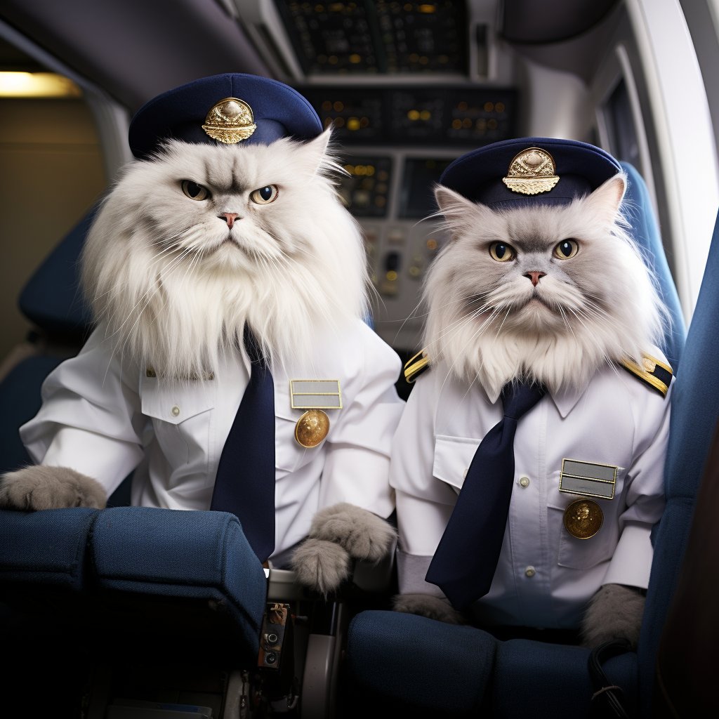 Skilled Aviator Unique Cat Art Photo