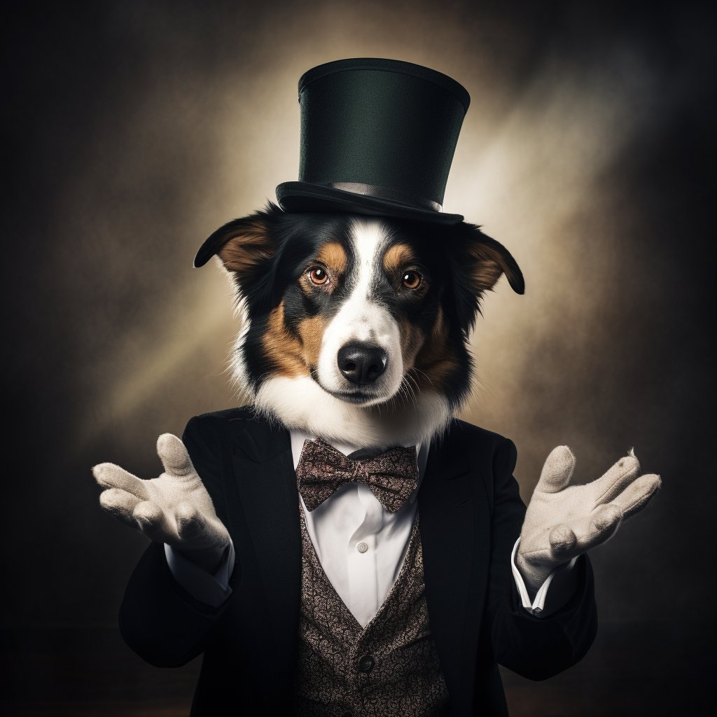 Cigarette Magician Funny Dog Art Photo