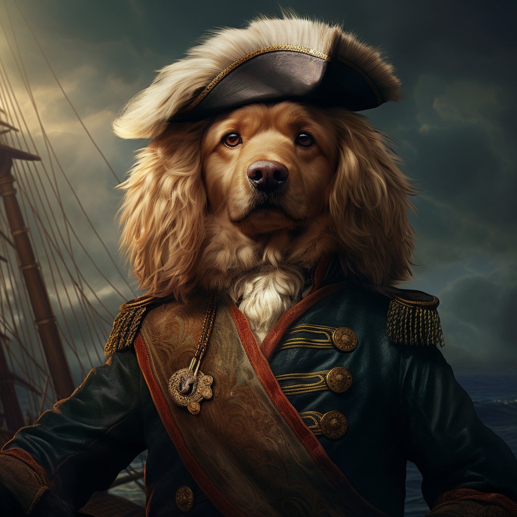 Exceptional Admiral Realistic Dog Art Photo