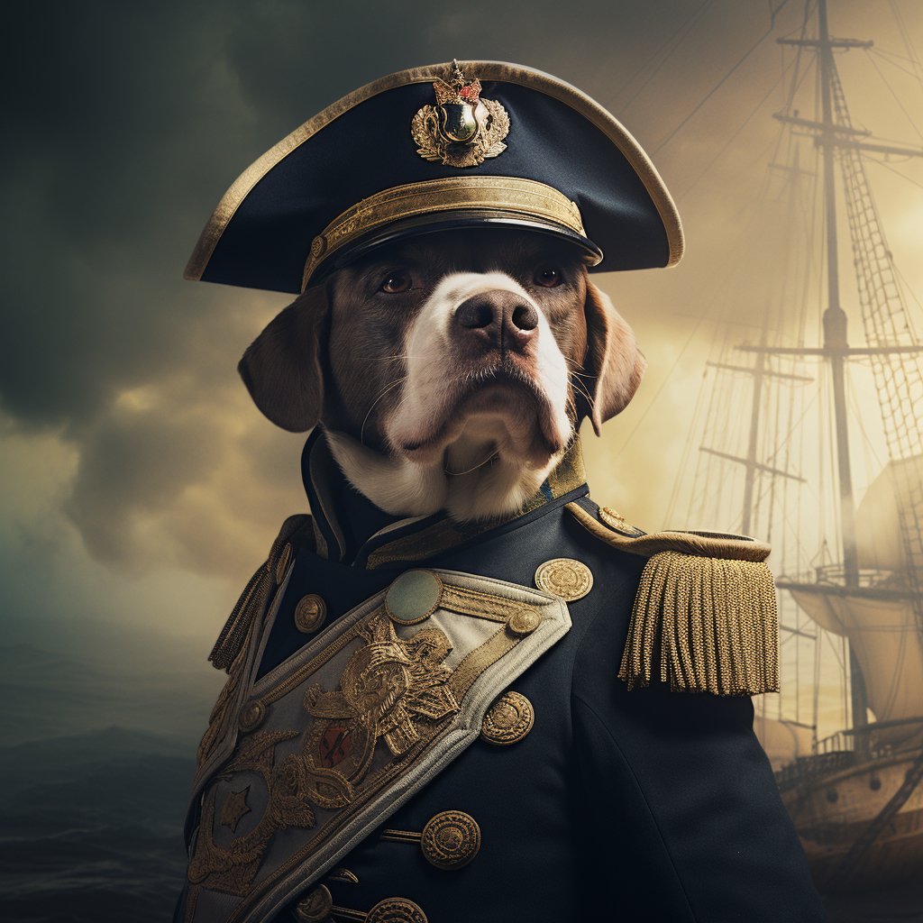Tactical Naval Admiral Artwork Photo Of Your Dog