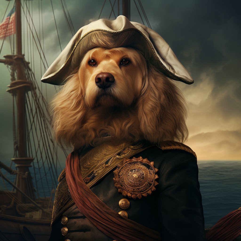 Seasoned Admiral Dog Custom Art Photo