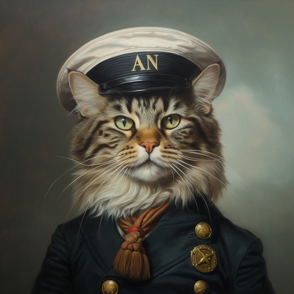 Distinguished Sailor Dog Canvas Art Picture