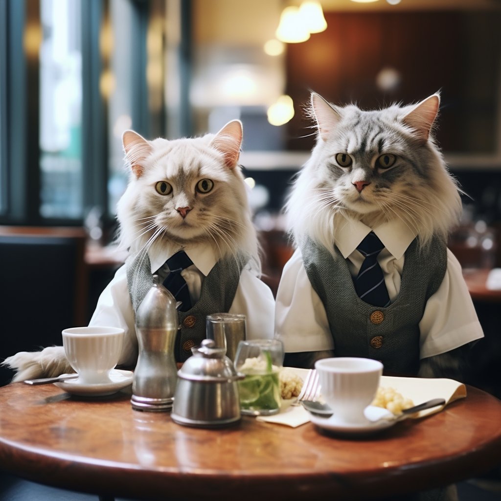 Meticulous Waitstaff Warriors Art Pic Cats