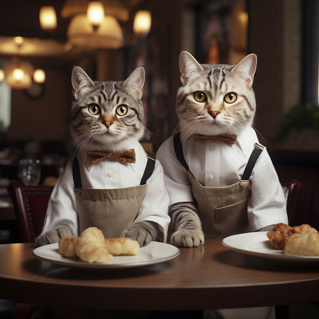 Neat Waitstaff Cute Art Pic Cat