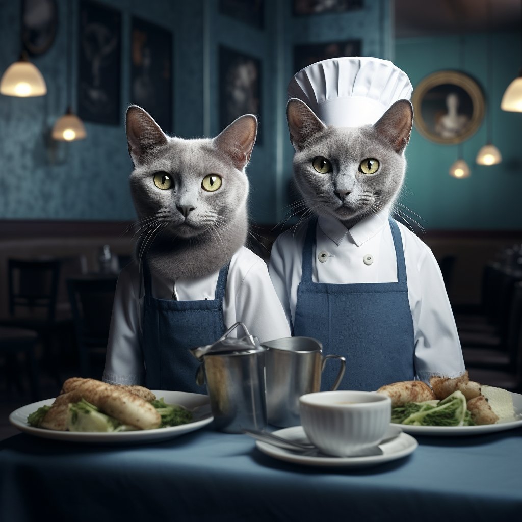 Experienced Dining Waiter Famous Cat Digital Art