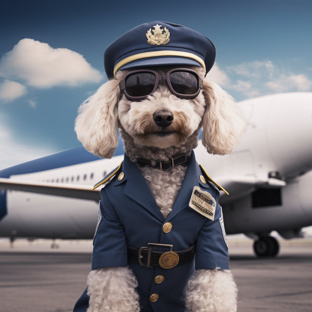 Professional Pilot Dog Custom Art Pic