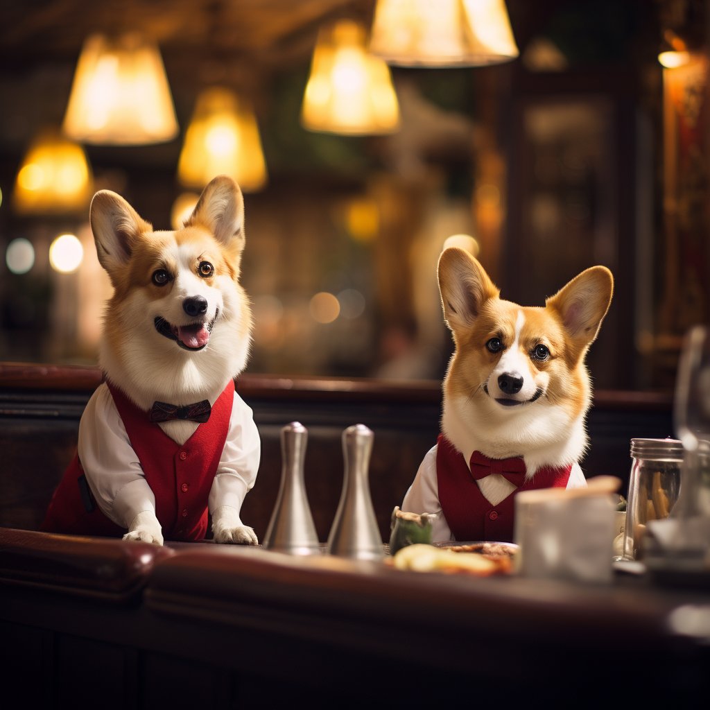 Dedicated Dining Waiter Dog Bone Digital Art