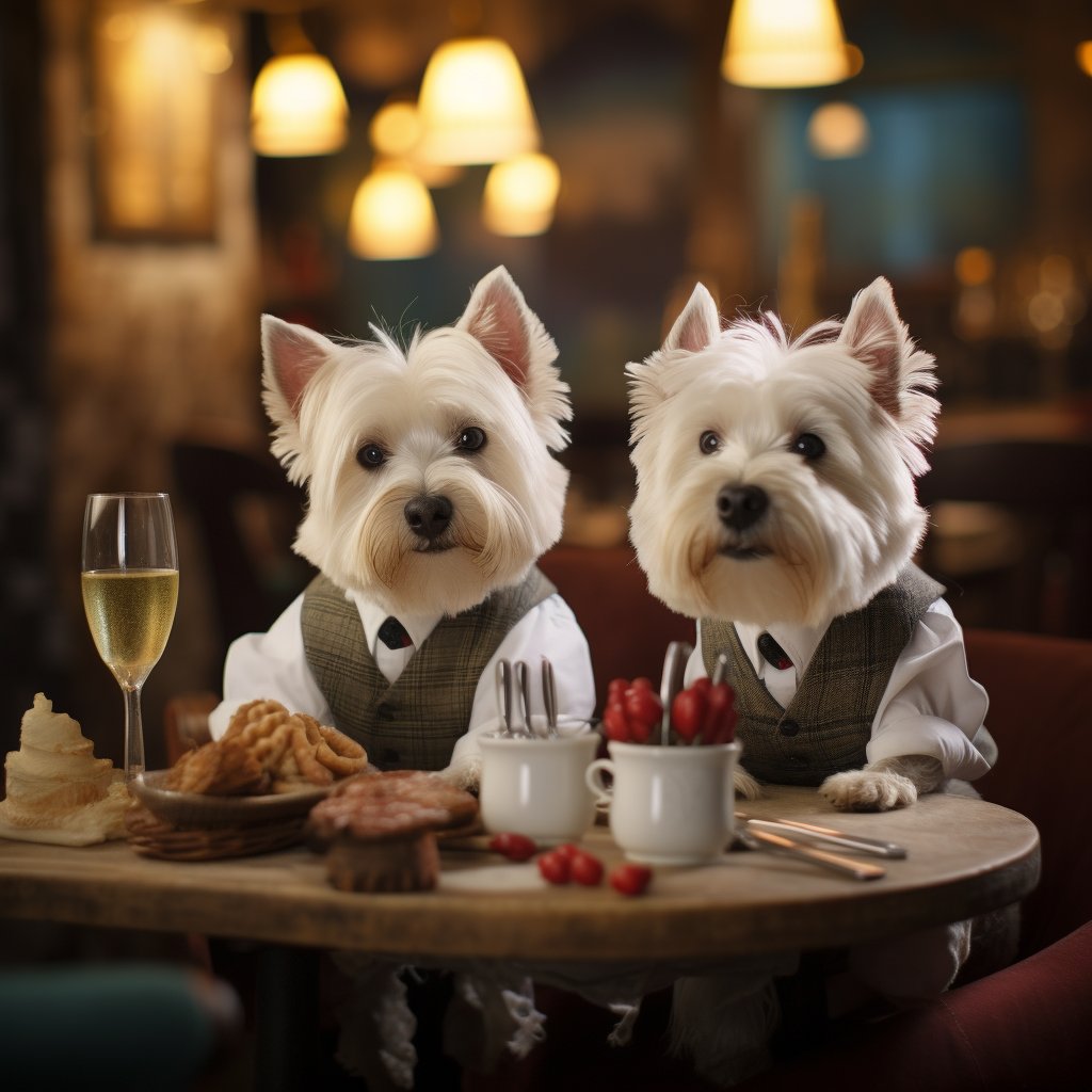 Efficient Catering Waiter Dog Artwork Photograph