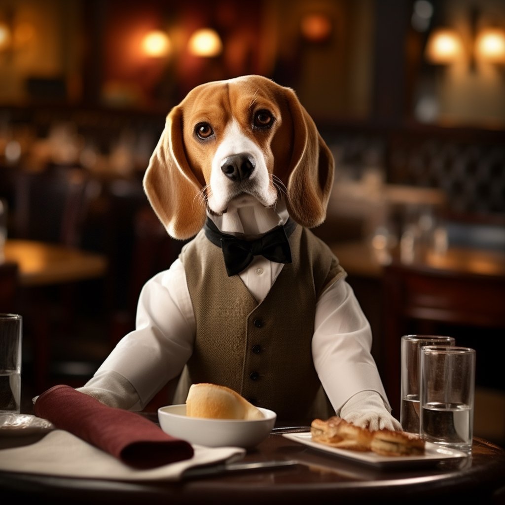 Exceptional Restaurant Staff Art Photograph Of Dog