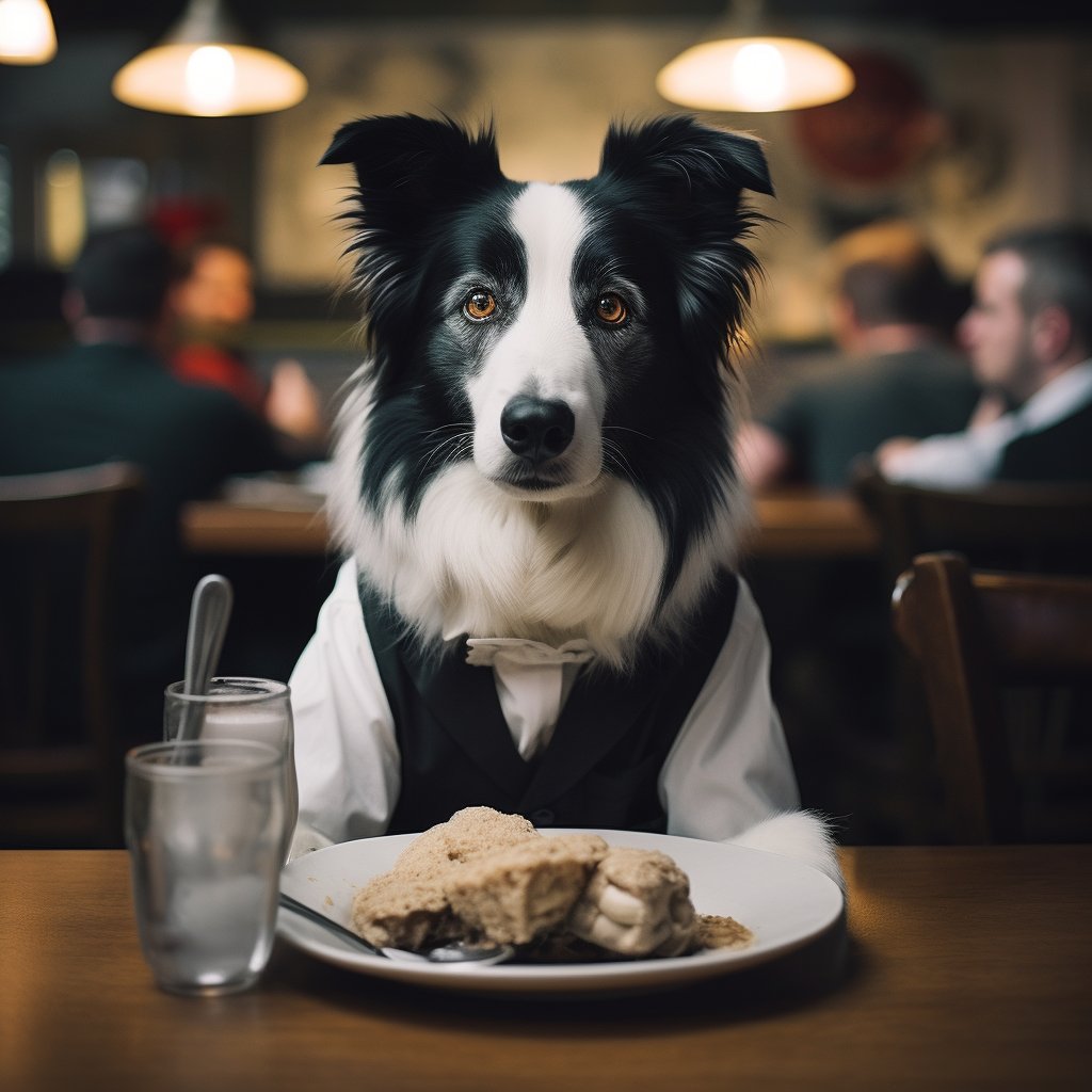 Accommodating Restaurant Staff Modern Art Photograph Dog