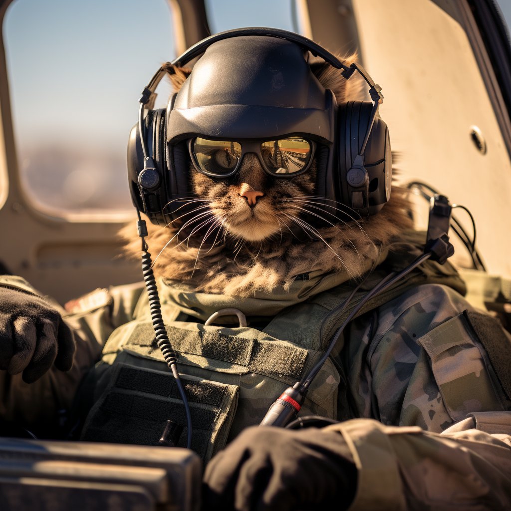 Hardworking Signal Specialist Cat Art Photograph Prints