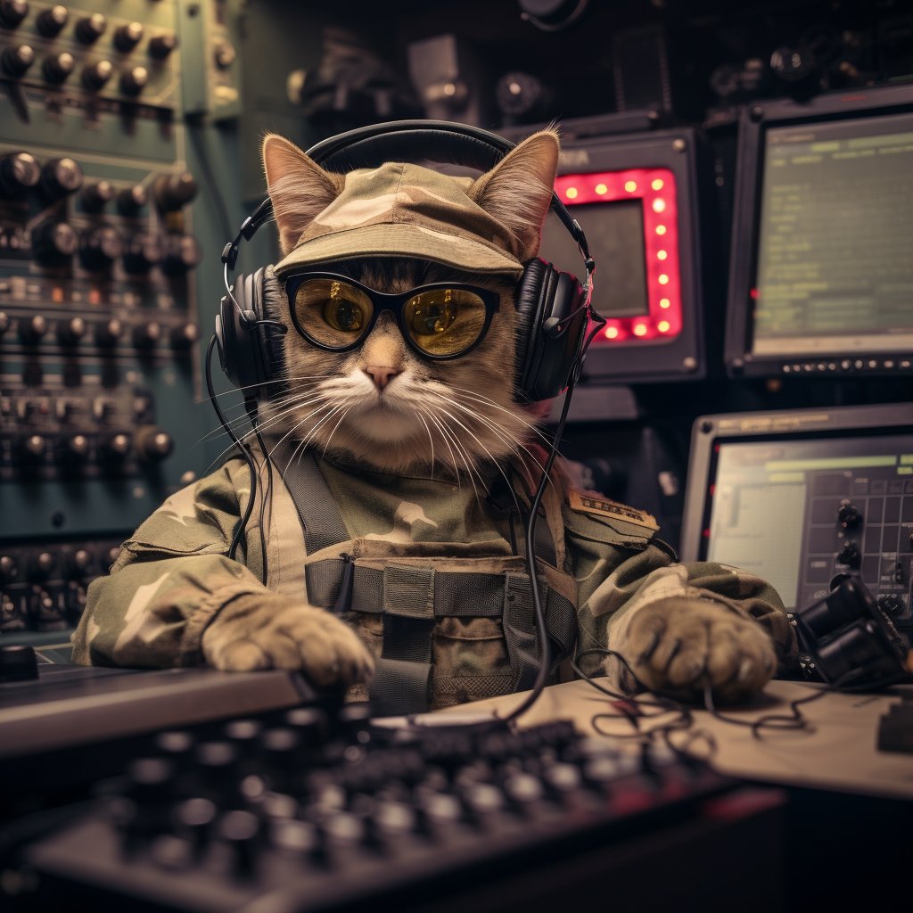 Adroit Signal Officer Simple Cat Art Photograph