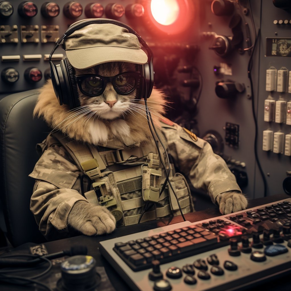 Quick-Thinking Signal Technician Medieval Cat Art Photograph