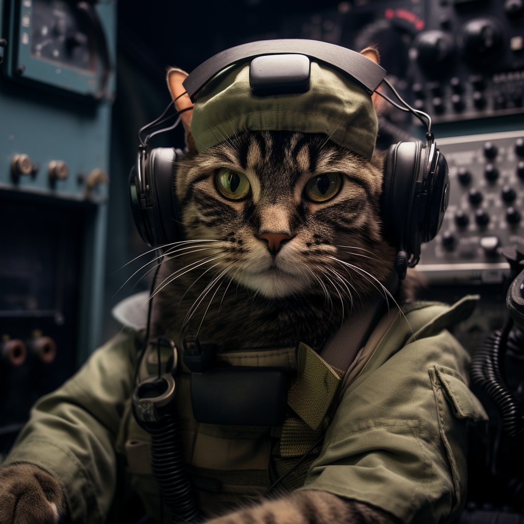 Skilled Signal Soldier Custom Cat Art Photograph