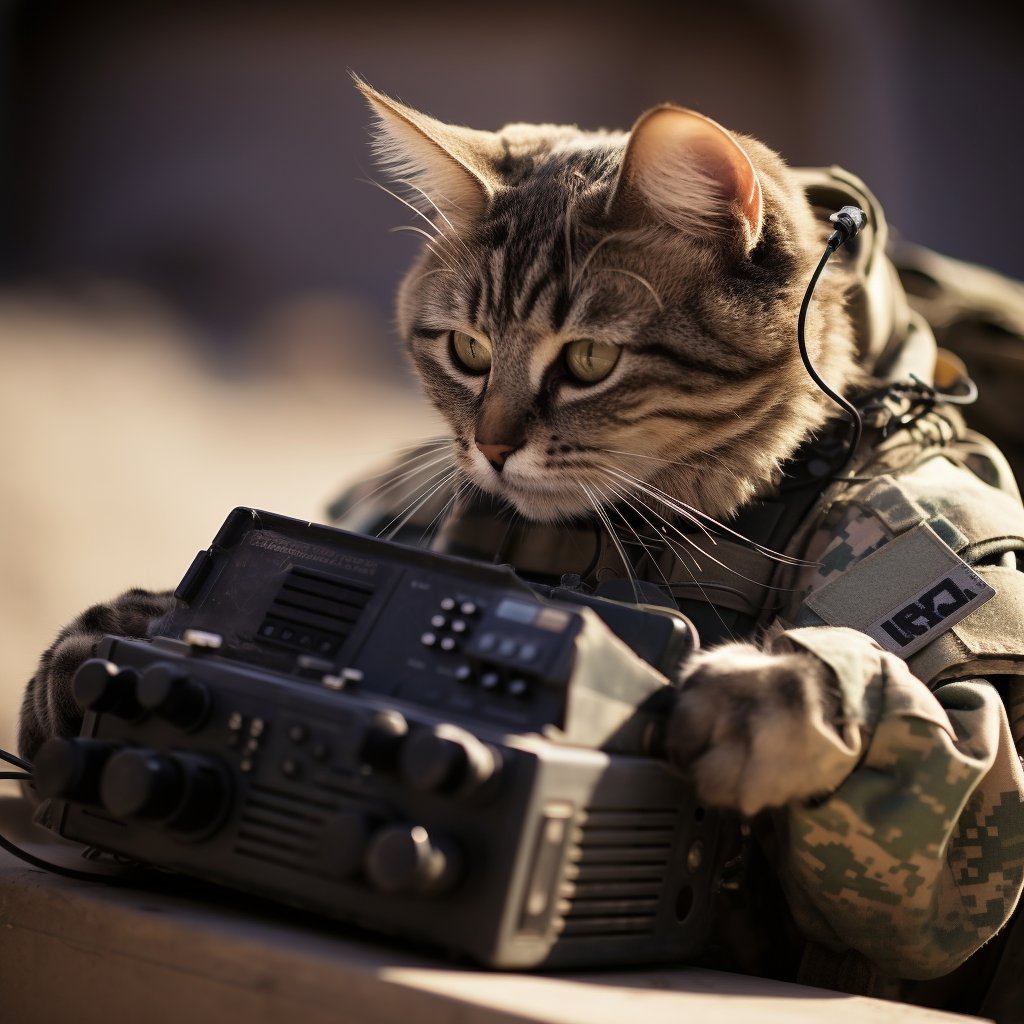 Adroit Signal Officer Cat Prints Wall Art Photograph