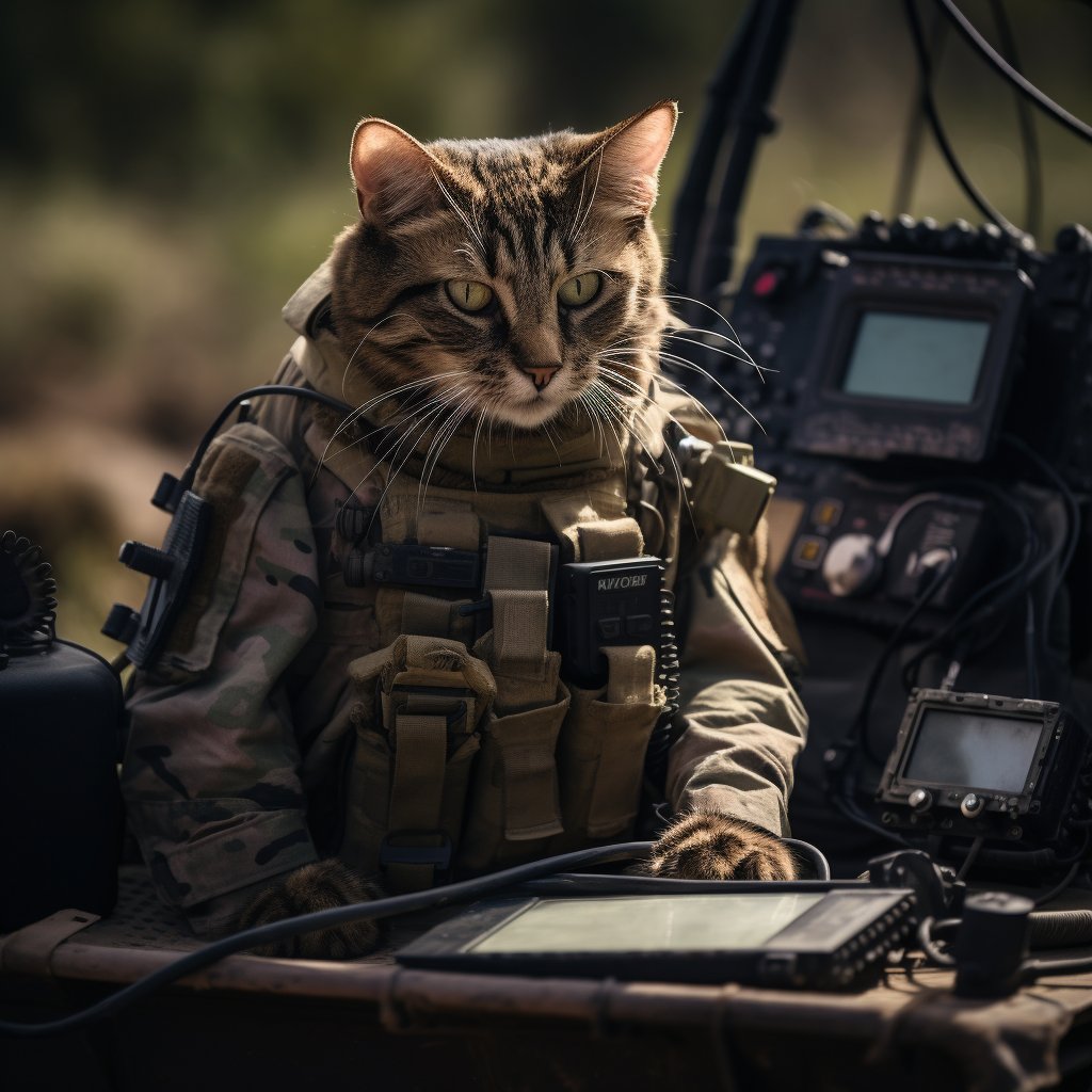 Resilient Signal Soldier Cat Modern Art Photograph