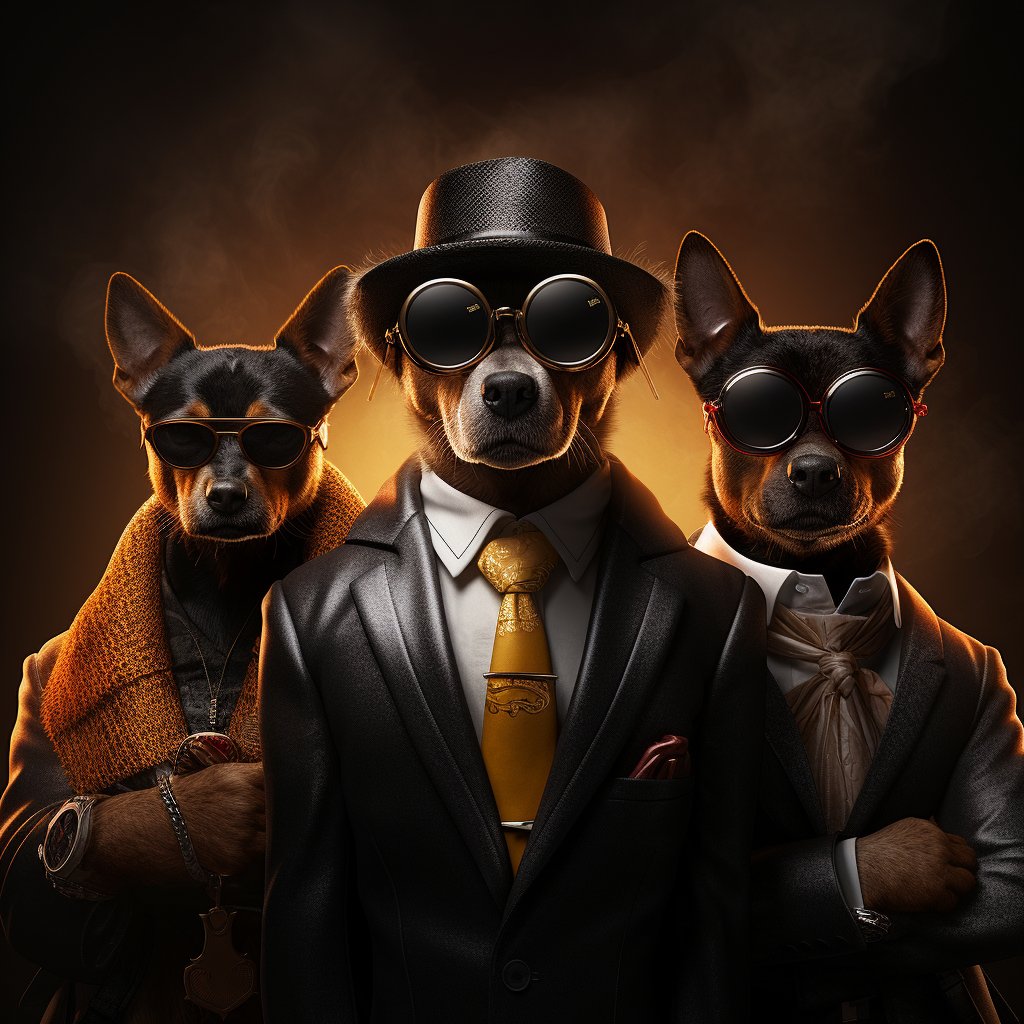 Charming Mafia Boss Personalized Pet Art Picture