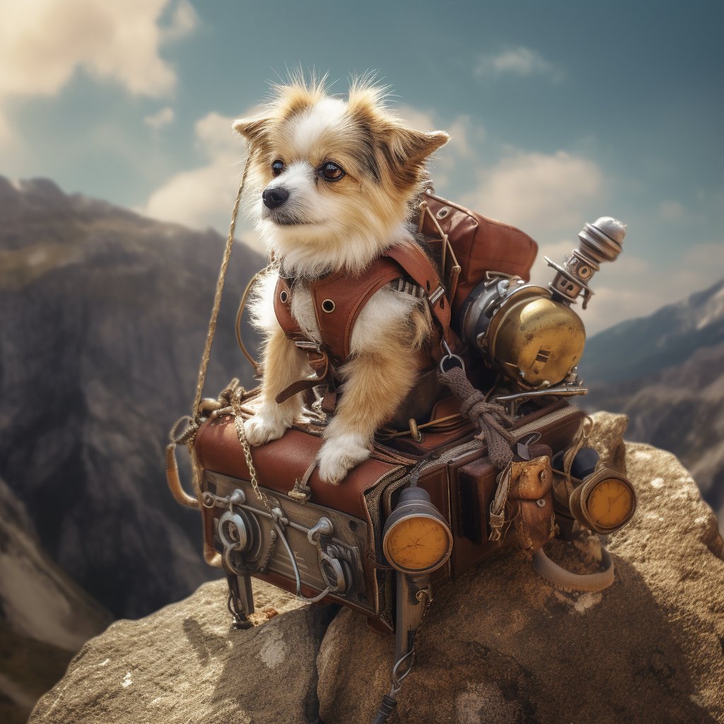 Mountain Climber Holds Modern Pet Art Picture