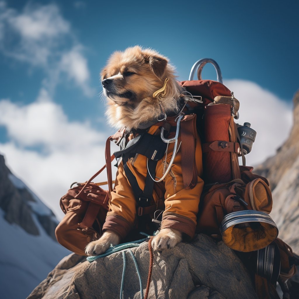 Mountain Climbers On Wall Pet Artwork Portrait