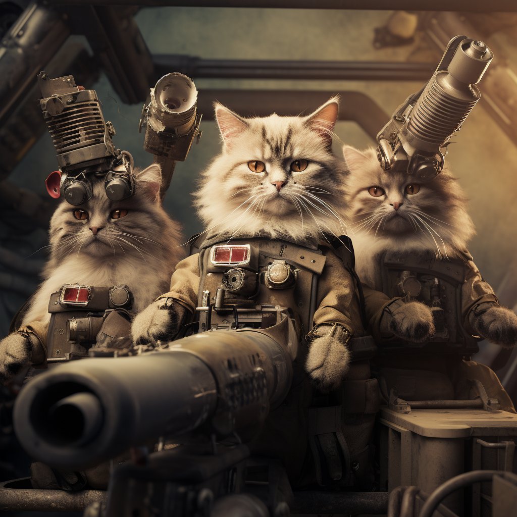 Mechanized Machine Gunner Canvas Prints Pets Portrait