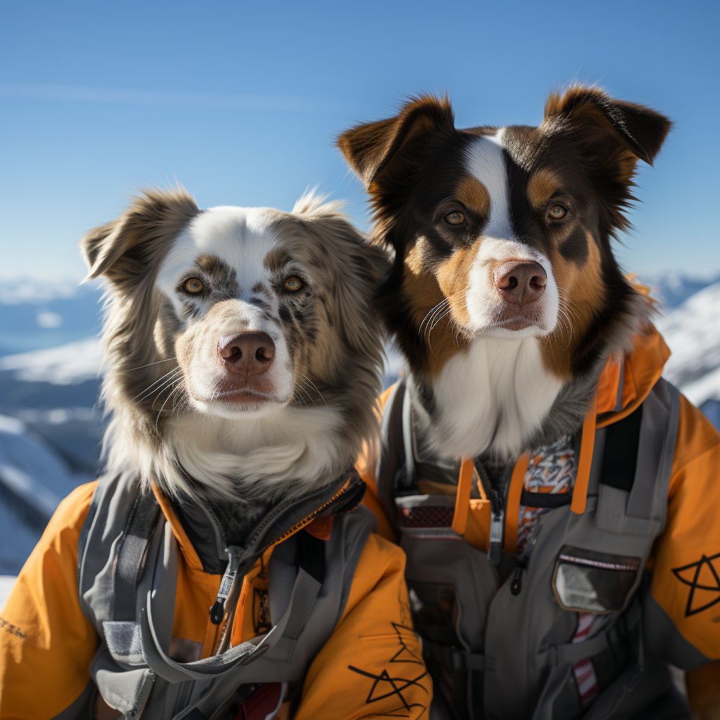 Technical Telemark Skier Pet Canvas Picture Memorial