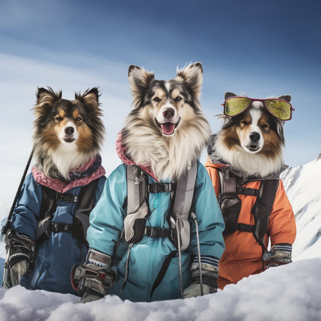 Off-Piste Powder Enthusiast Pets Painted On Canvas Prints