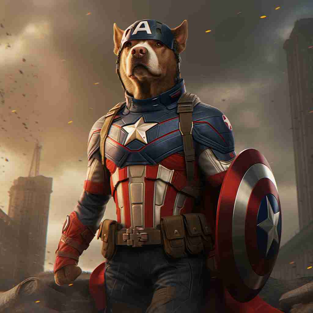 Captain America'S Superhuman Prowess Pet Pictures Canvas