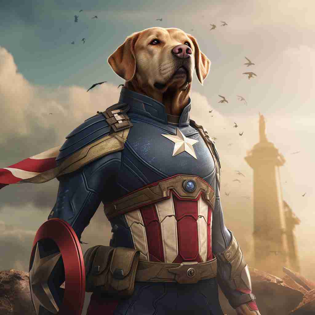 Majestic Captain America Pet Portrait Pictures