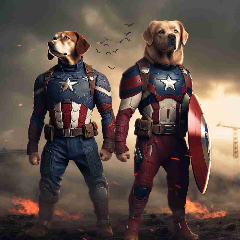 Indomitable Captain America Pet Memorial Canvas Pictures