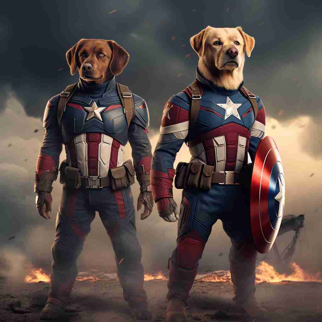 Loyal Captain America Pictures Of Pets On Canvas