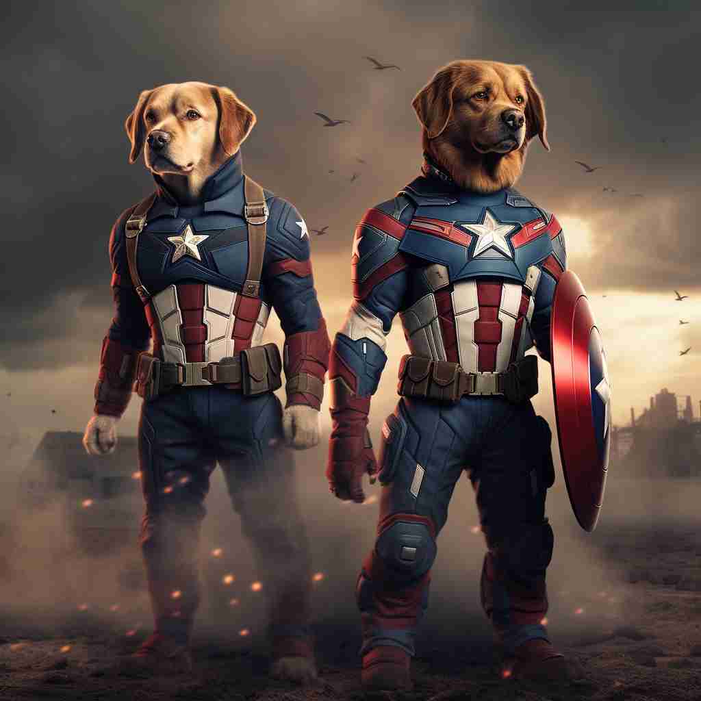 Captain America'S Dazzling Presence Have Your Pets Portrait Painted From A Picture