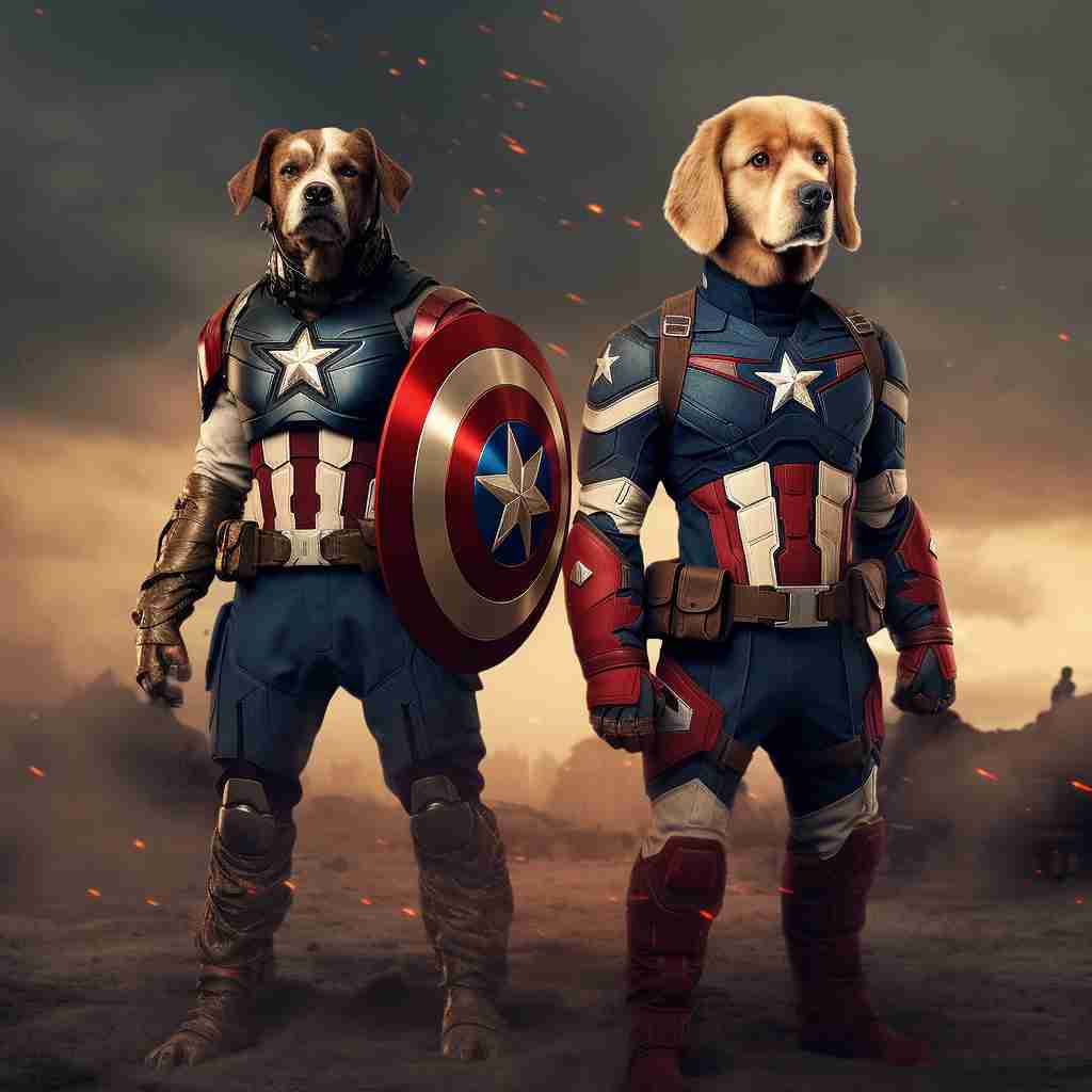 Majestic Captain America Pet Portrait Pictures