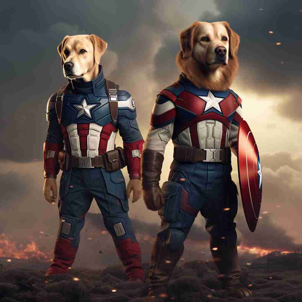 Dynamic Captain America Pet Portraits Pictures