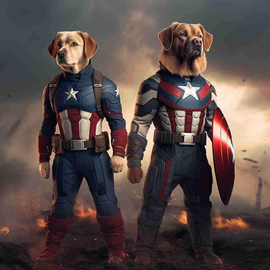 Captain America'S Enduring Legacy Pet Painting Portrait