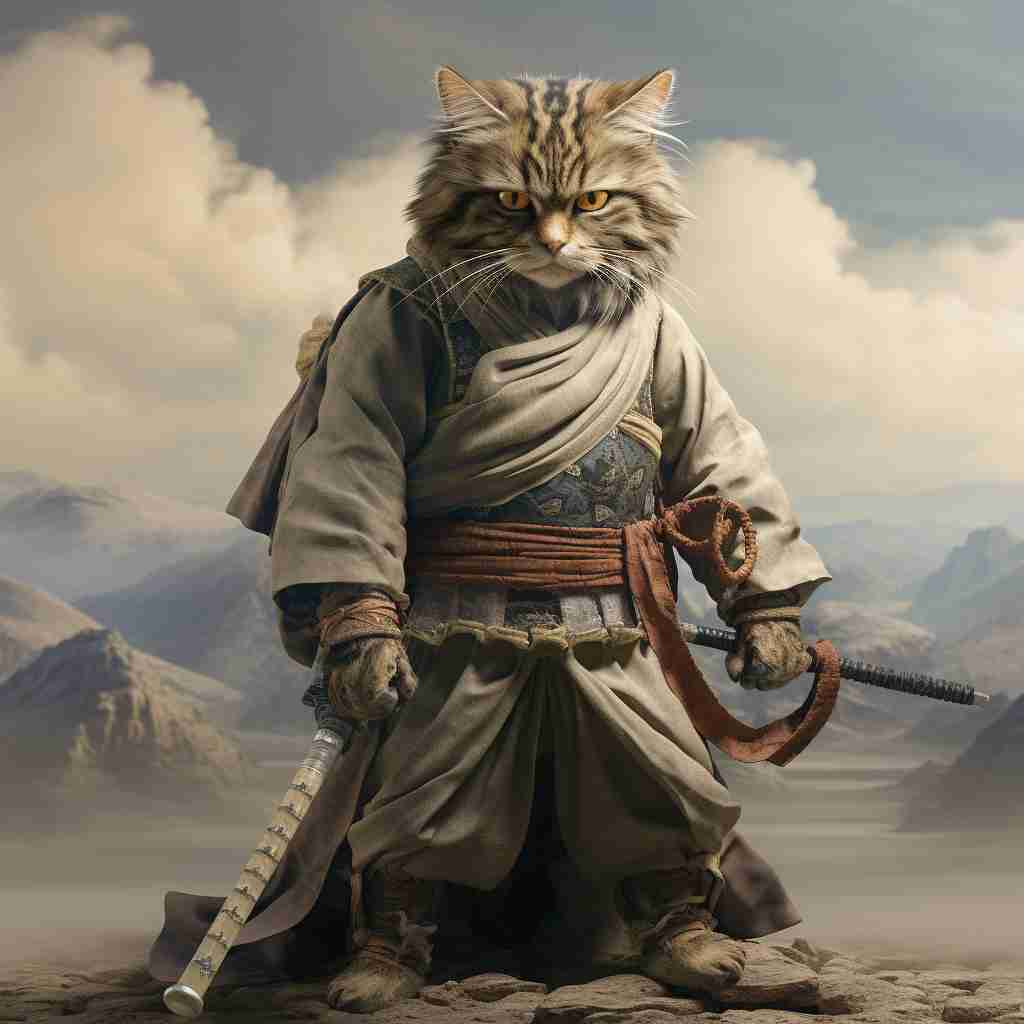 Resolute Samurai Custom Pet Portrait Art Painting