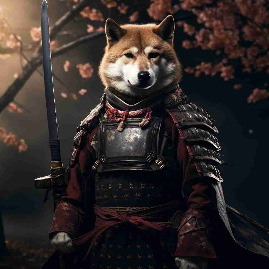 Invincible Samurai Pet Portrait Canvas Art Painting