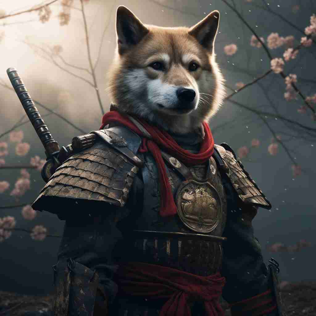 Samurai'S Unyielding Courage Custom Pet Portrait Painting