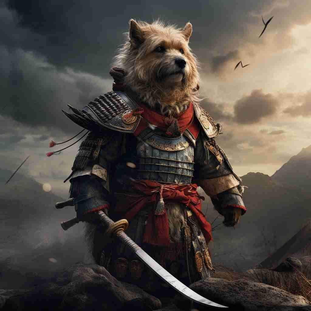 Tenacious Samurai Portrait Painting Of Your Pet