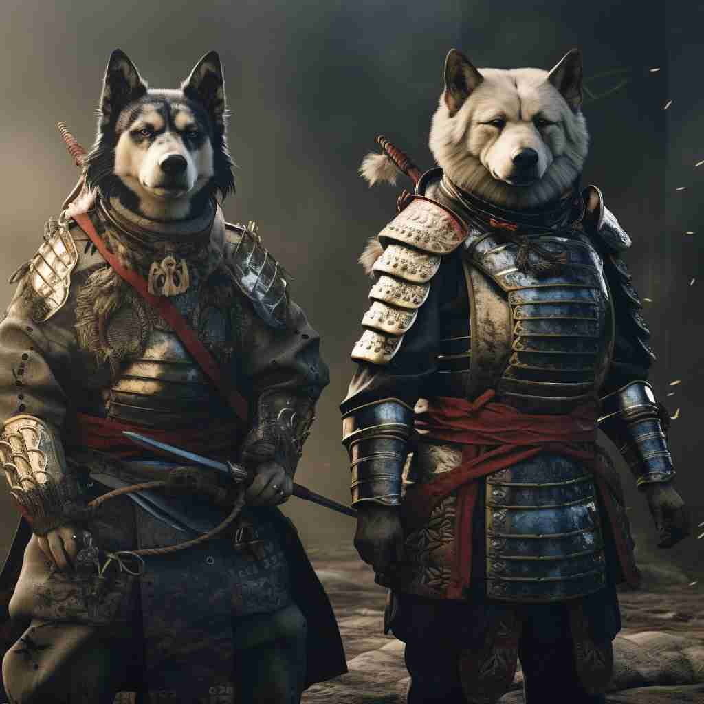 Legendary Samurai painting of your pet wall art