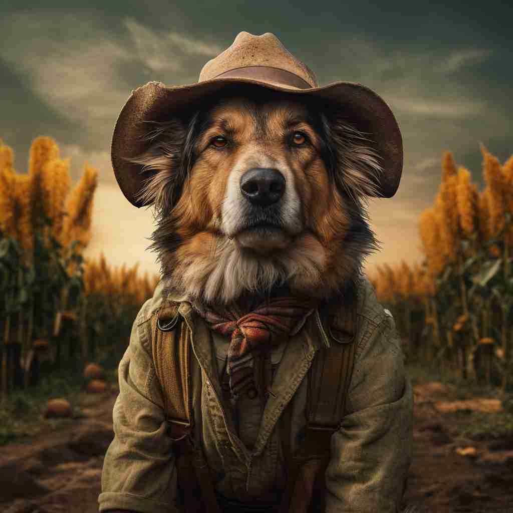 American Farmer Custom Pet And Owner Painting Wall Art