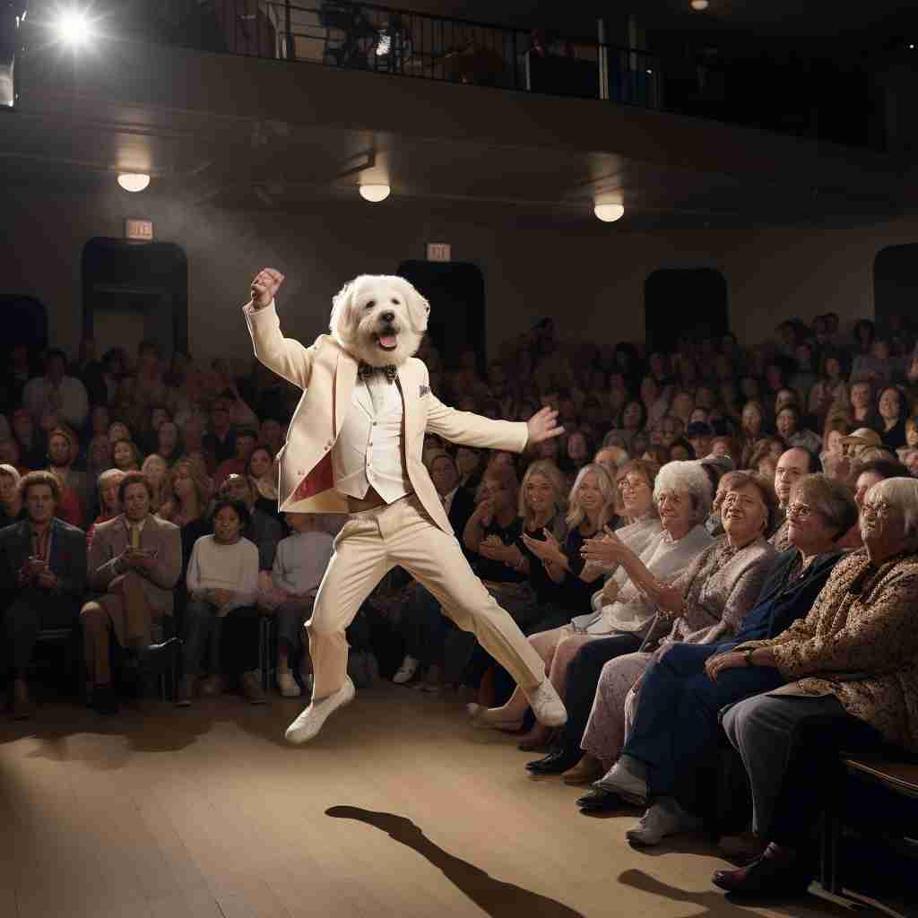 Cheerful Folk Dance Enthusiast Dog Canvas Photo