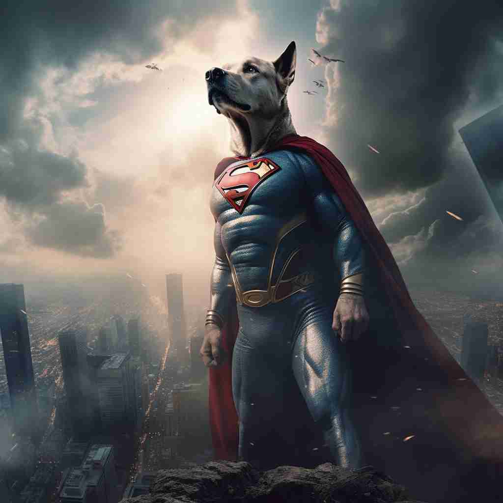 Legendary Superhero Canvas Picture Dog