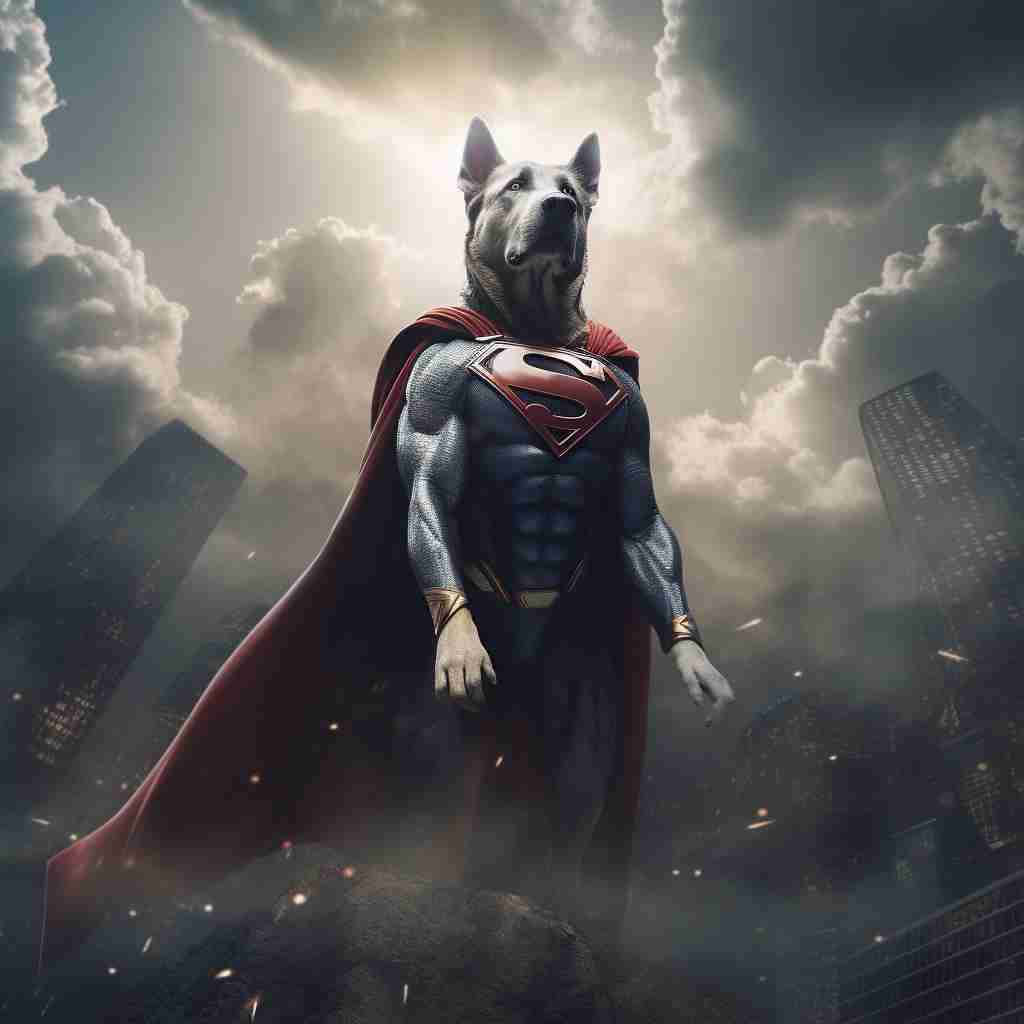 Undefeatable Superhero Paint My Dog Portrait On Canvas