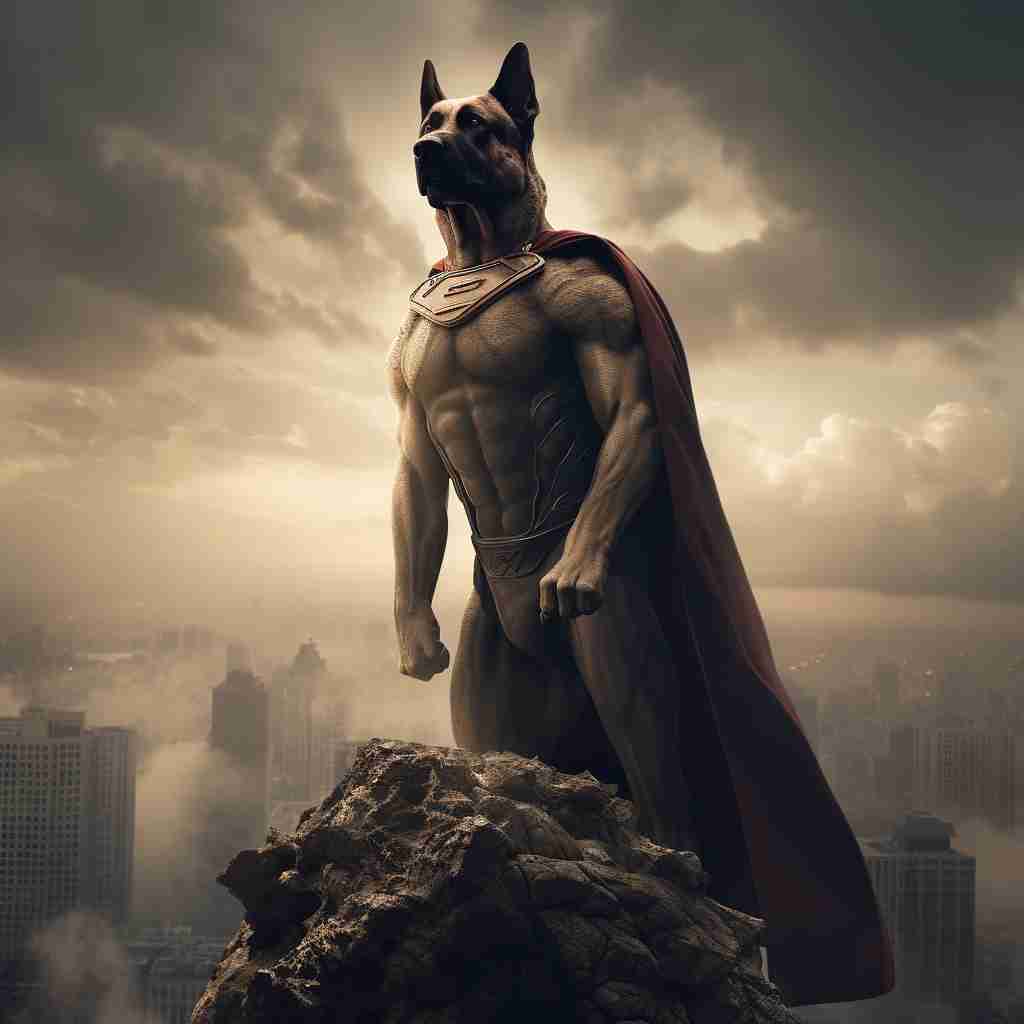 Pinnacle Superhero Dog Canvas Painting Wall Art