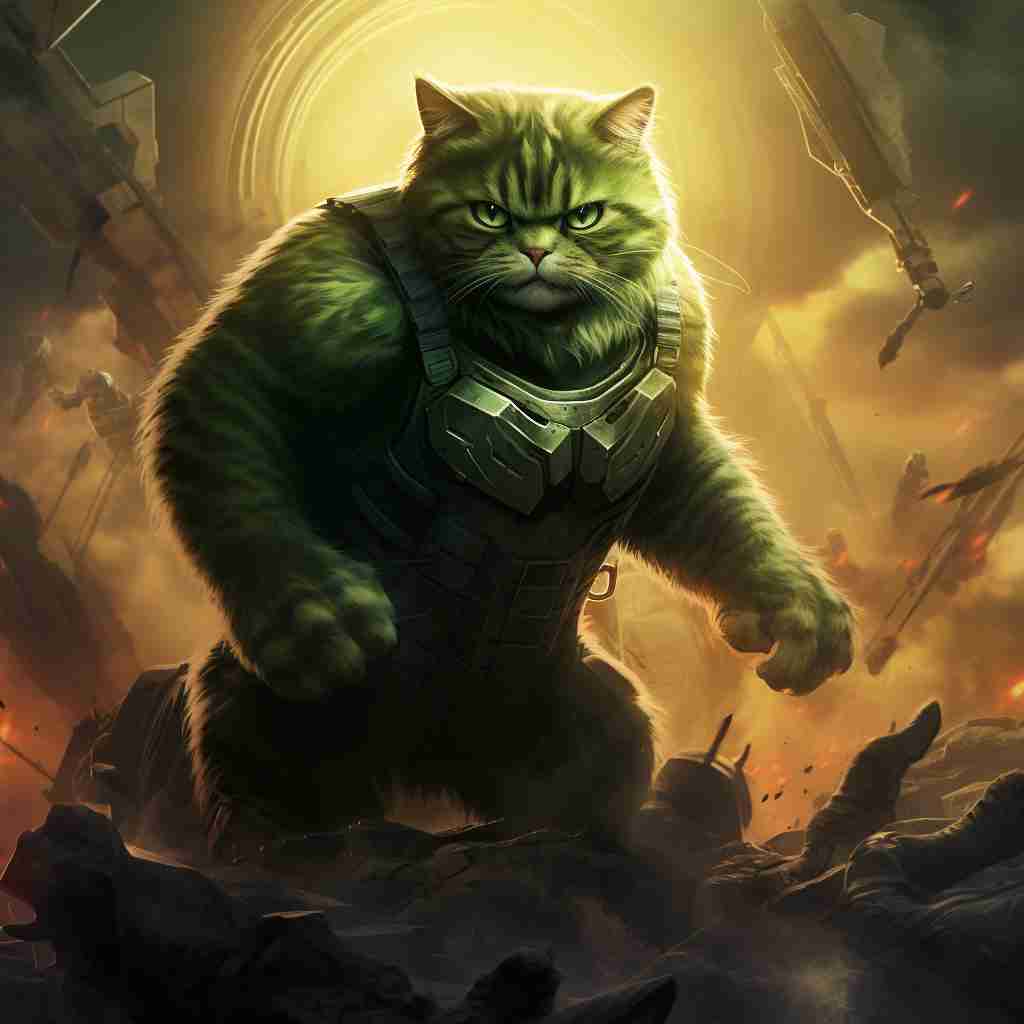 Smart Hulk Art Prints Made By Cats