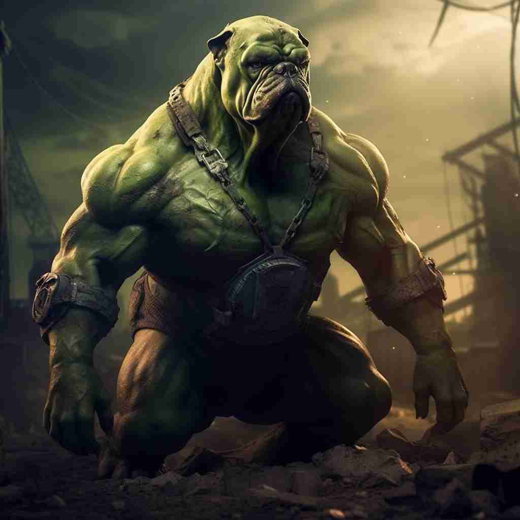 Hulk Dog Canvas Print Custom