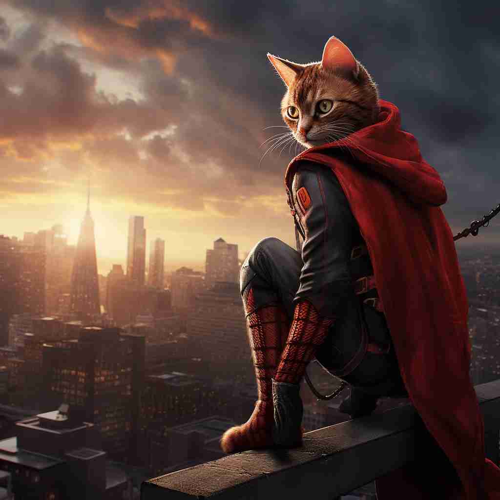 Amazing Spider-Man Anthropomorphic Cat Art Prints