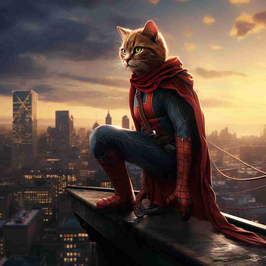 Daring Spider-Man Cute Cat Drawing Art Images