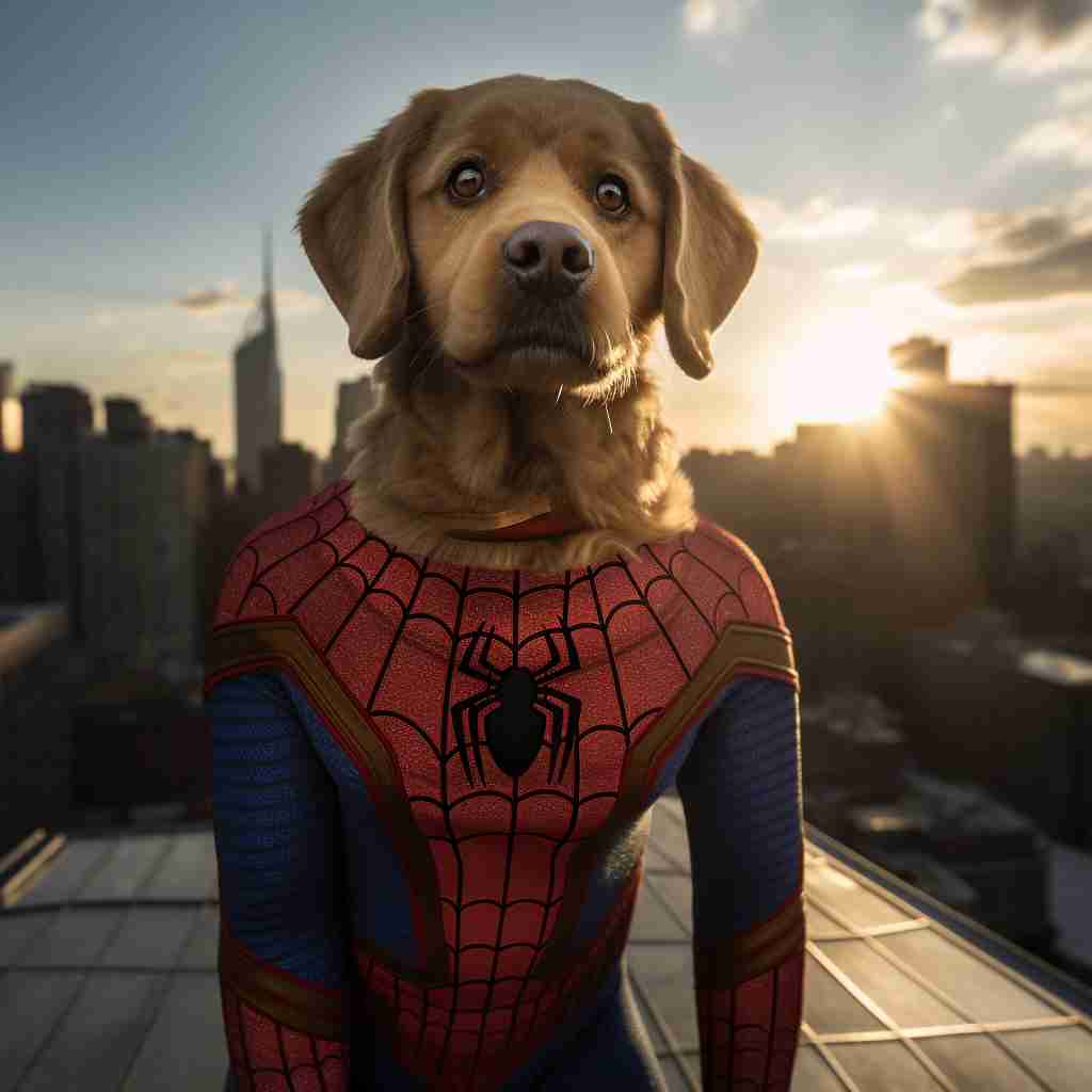 Custom Superhero Dog Canvas Picture Custom