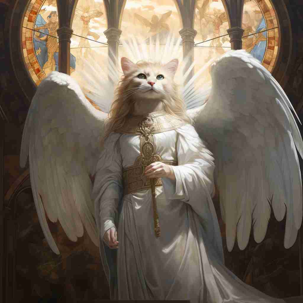 Luminous Guardian Male Cat Art Images